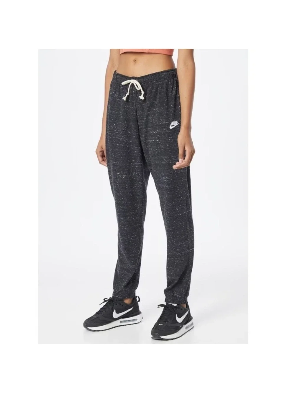 Nike Women's Mottled Black Sportswear Vintage Tapered Jogger Pants Size S